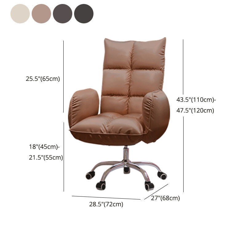 High Back Office Chair Rotatable Upholstered Desk Chair with Steel Base