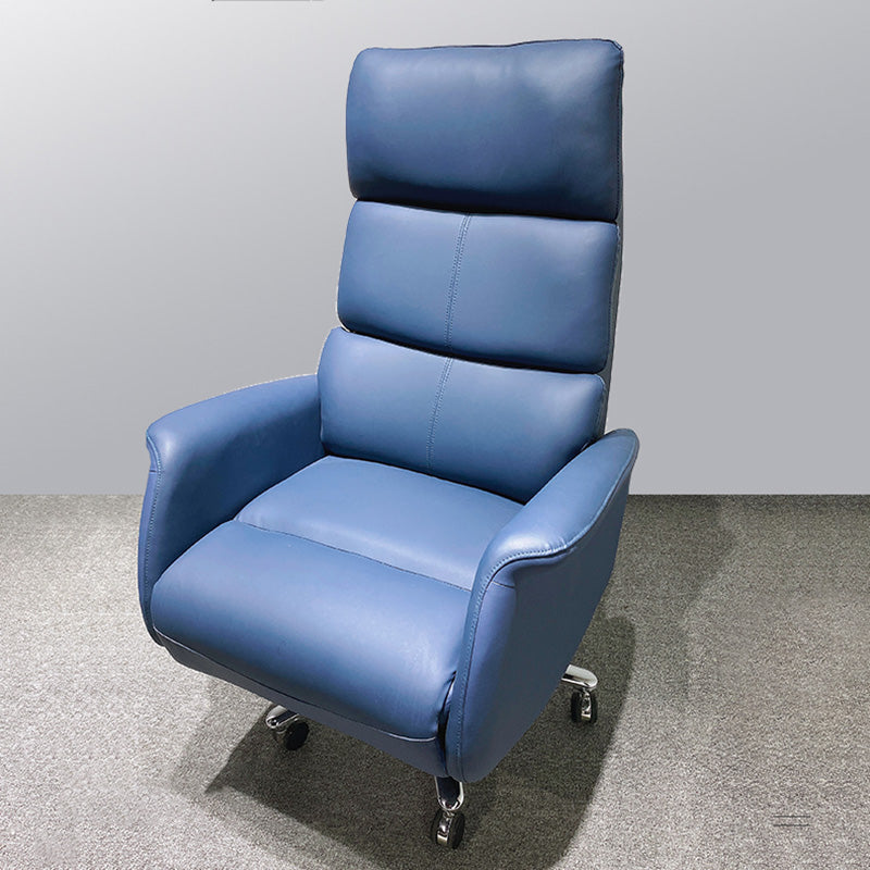 High Back Office Chair Rotatable Upholstered Desk Chair with Wheels