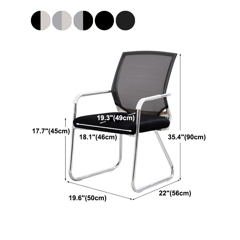 Mid Back Office Chair Plastic Frame Desk Chair with Sled Base