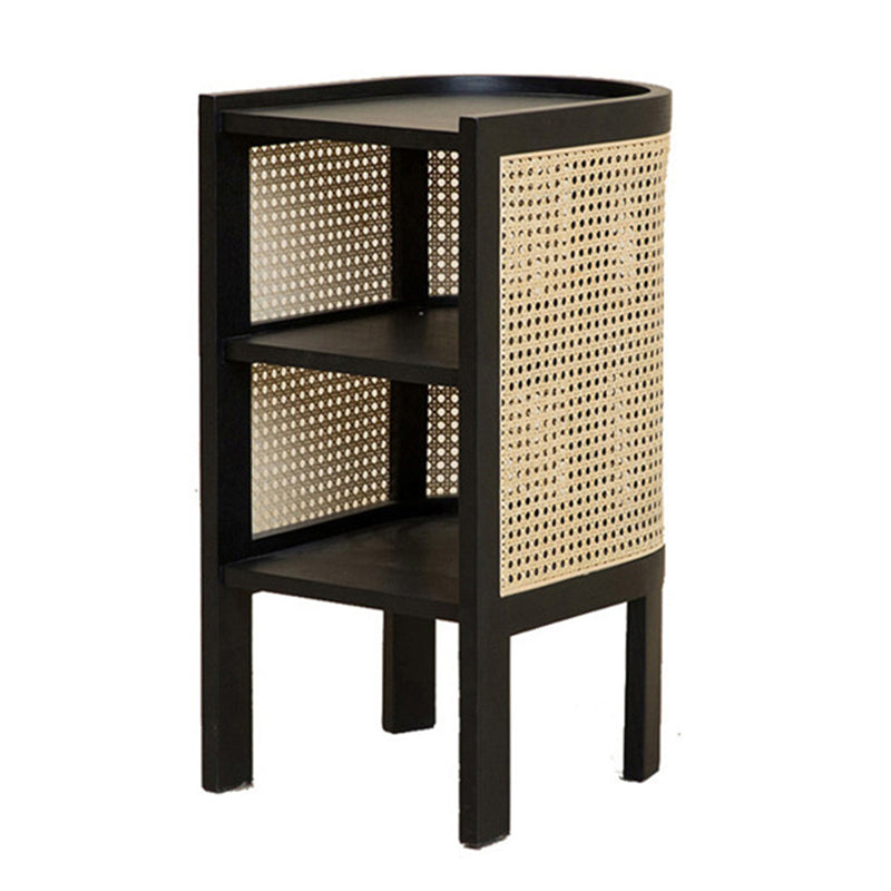 Wicker/Rattan Nightstand Solid Wood 24 Inch H 1-Shelf Legs Included Cabinet