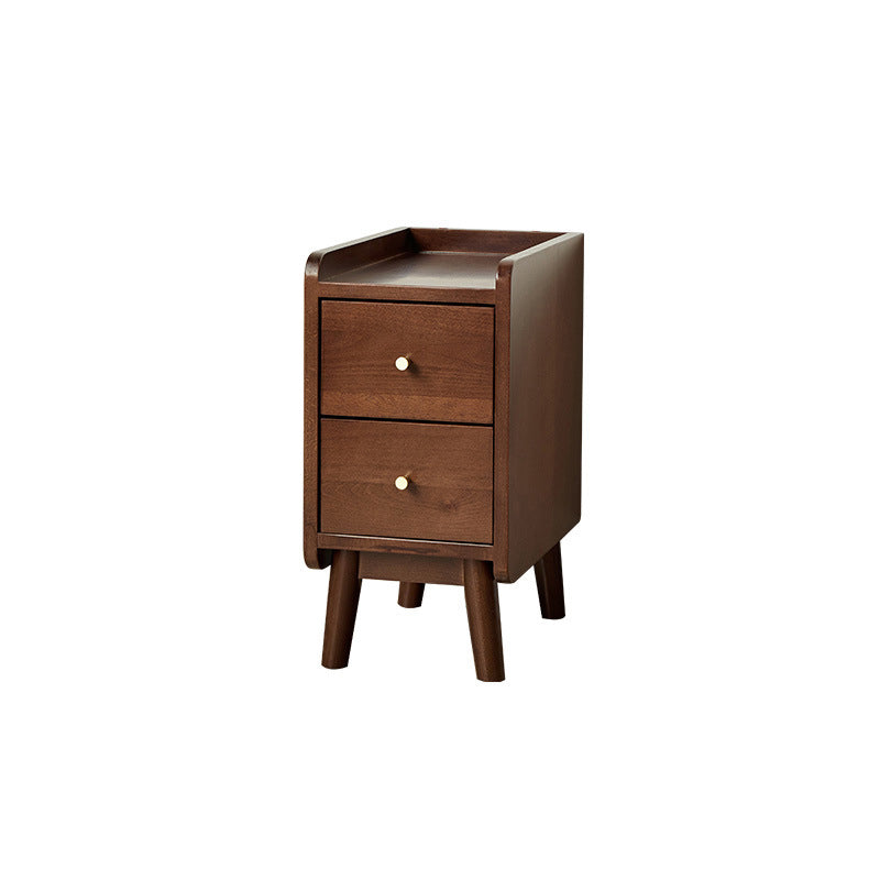 20 Inch H Nightstand Modern Solid Wood 2-Drawer Beech Bed Nightstand with Legs