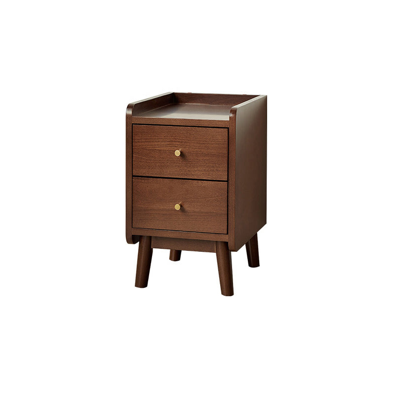 20 Inch H Nightstand Modern Solid Wood 2-Drawer Beech Bed Nightstand with Legs