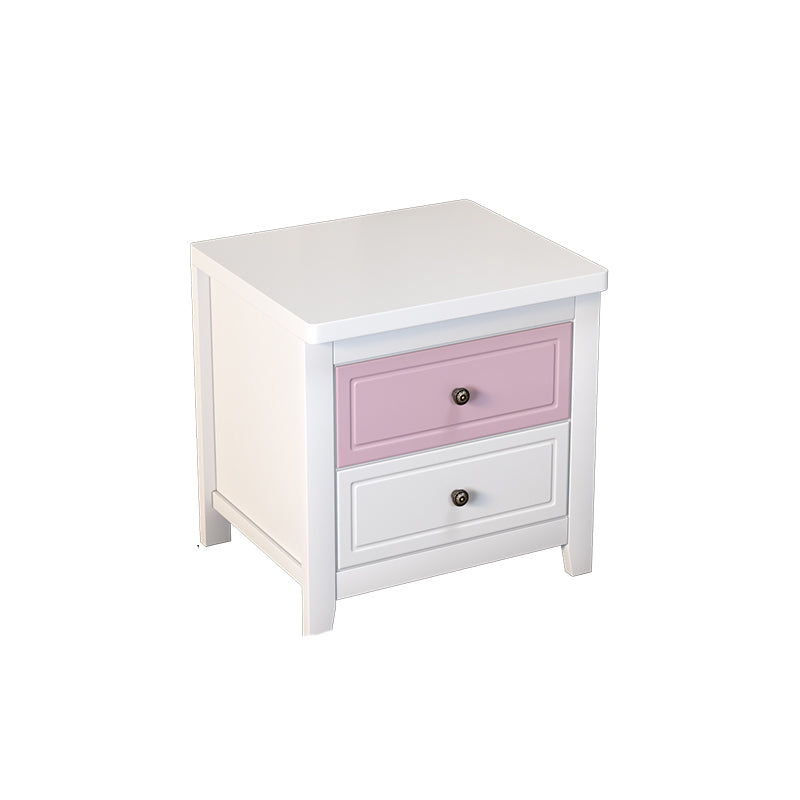 Modern 2-Drawer Storage Nightstand 20 Inch H Imitation Wood Legs Included Night Table