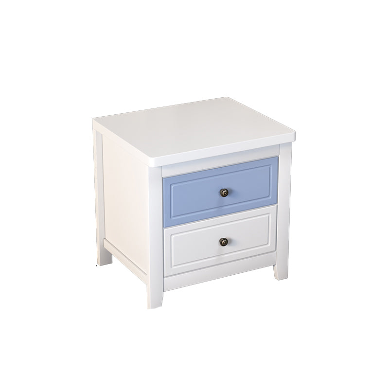 Modern 2-Drawer Storage Nightstand 20 Inch H Imitation Wood Legs Included Night Table