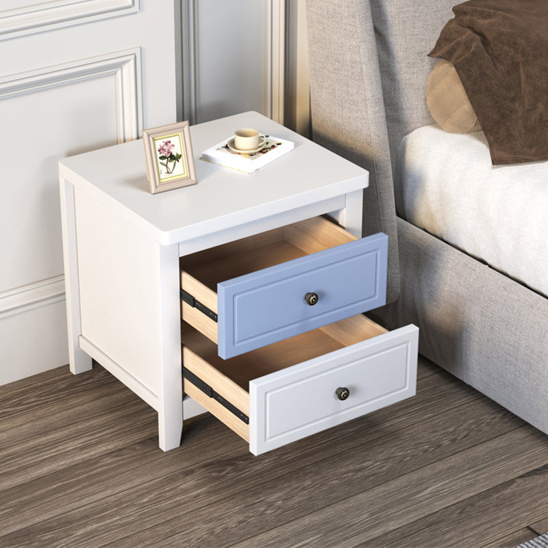 Modern 2-Drawer Storage Nightstand 20 Inch H Imitation Wood Legs Included Night Table