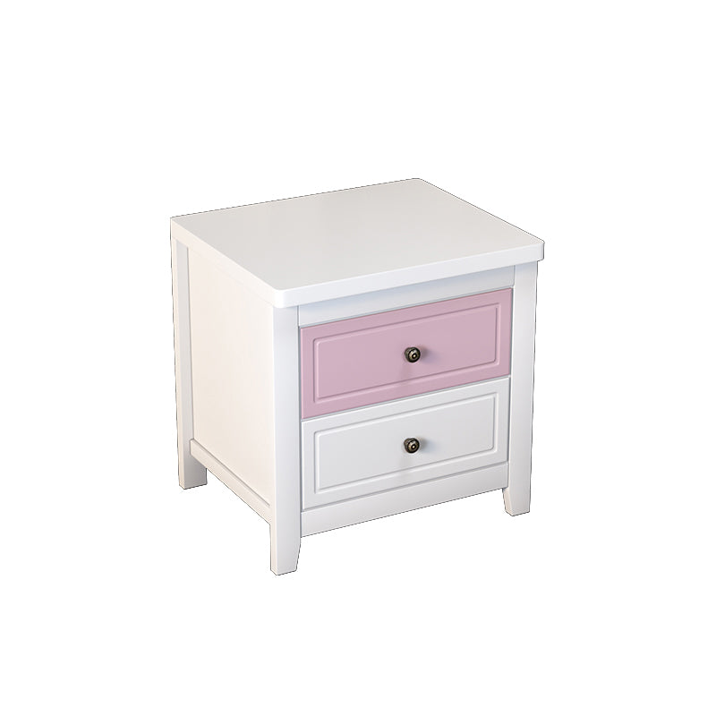 Modern 2-Drawer Storage Nightstand 20 Inch H Imitation Wood Legs Included Night Table