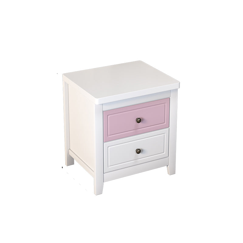 Modern 2-Drawer Storage Nightstand 20 Inch H Imitation Wood Legs Included Night Table