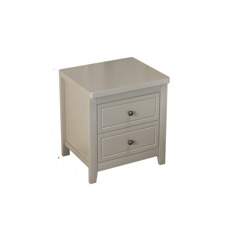 Modern 2-Drawer Storage Nightstand 20 Inch H Imitation Wood Legs Included Night Table