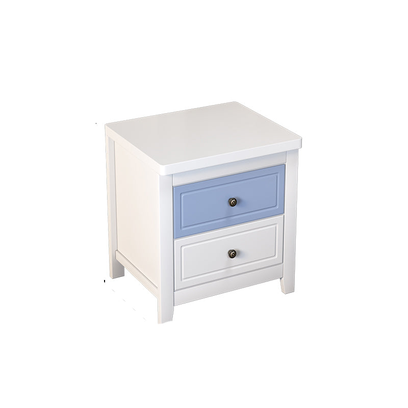 Modern 2-Drawer Storage Nightstand 20 Inch H Imitation Wood Legs Included Night Table