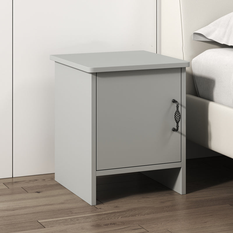 Modern Bedside Cabinet Right Side Grey Imitation Wood Night Table with Door