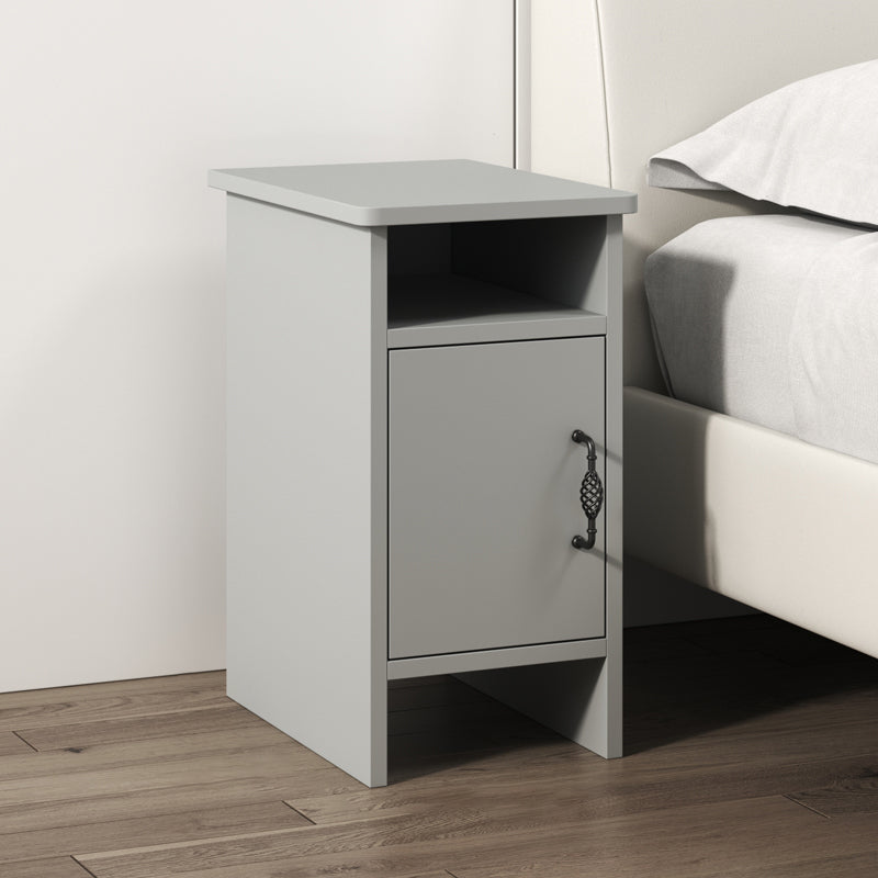 Modern Bedside Cabinet Right Side Grey Imitation Wood Night Table with Door