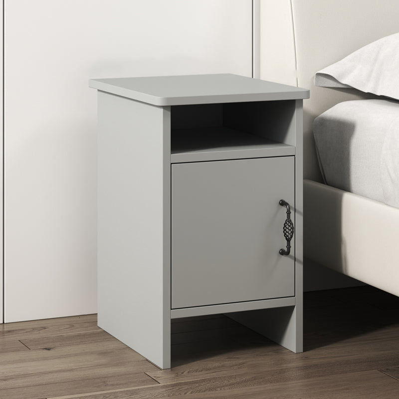 Modern Bedside Cabinet Right Side Grey Imitation Wood Night Table with Door