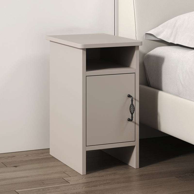 Modern Bedside Cabinet Right Side Grey Imitation Wood Night Table with Door