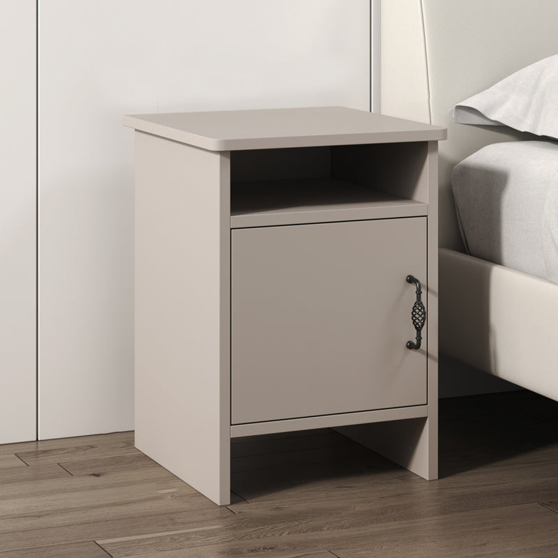 Modern Bedside Cabinet Right Side Grey Imitation Wood Night Table with Door