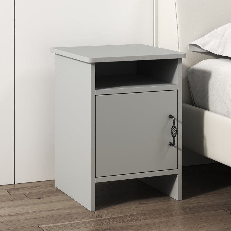 Modern Bedside Cabinet Right Side Grey Imitation Wood Night Table with Door