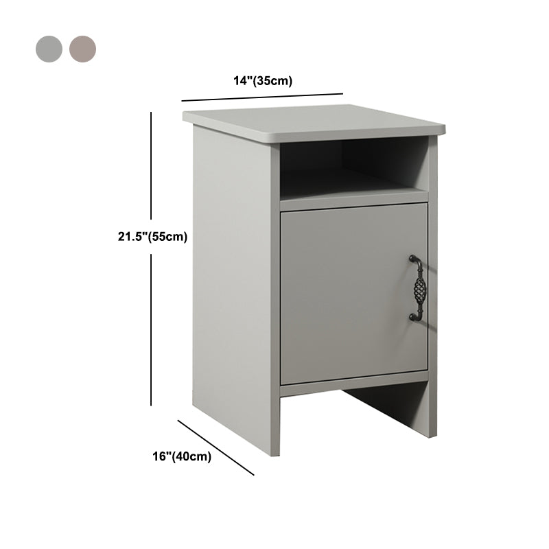 Modern Bedside Cabinet Right Side Grey Imitation Wood Night Table with Door