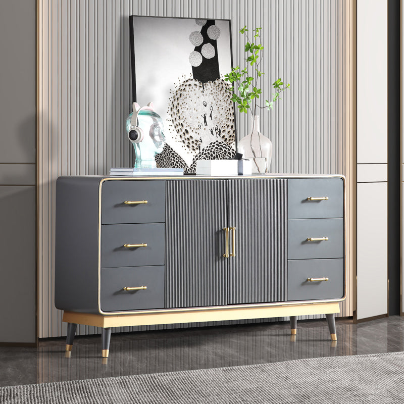 Solid Wood Chest with Metal Legs Chest with Drawers for Bedroom