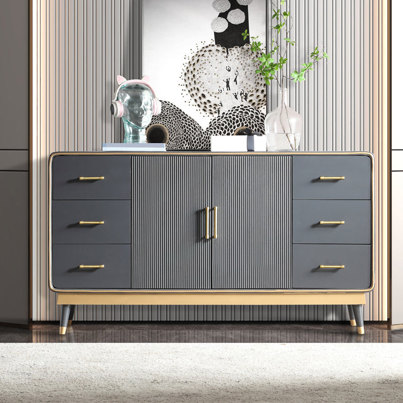 Solid Wood Chest with Metal Legs Chest with Drawers for Bedroom