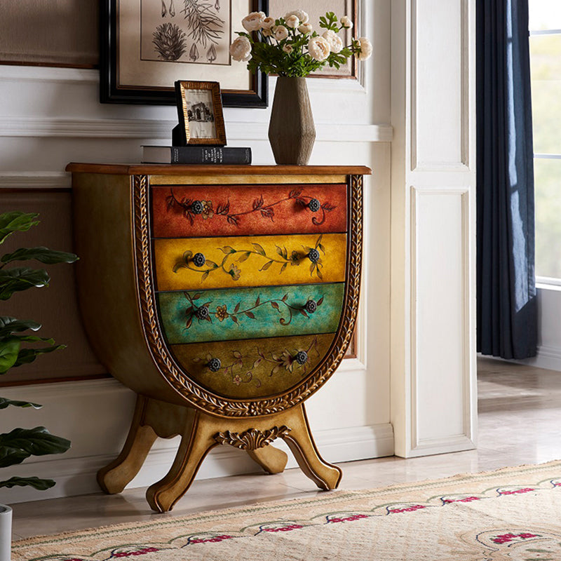 Rustic Wood Chest Vertical Chest with Drawers for Living Room