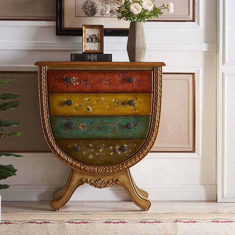 Rustic Wood Chest Vertical Chest with Drawers for Living Room