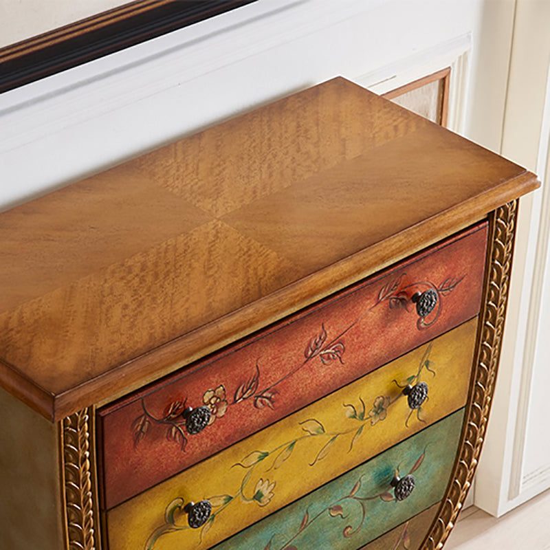 Rustic Wood Chest Vertical Chest with Drawers for Living Room