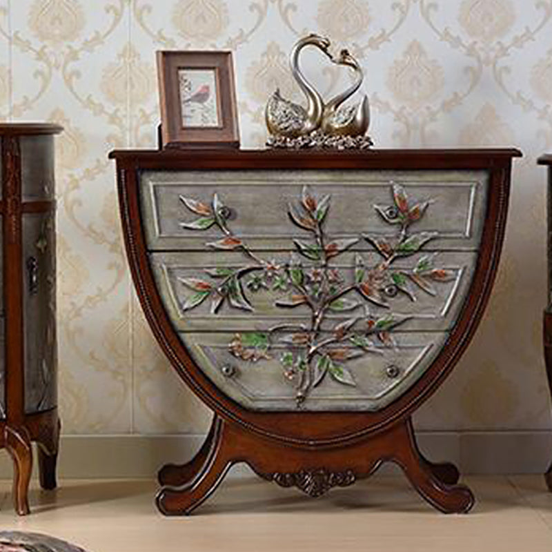 Rustic Wood Chest Vertical Chest with Drawers for Living Room