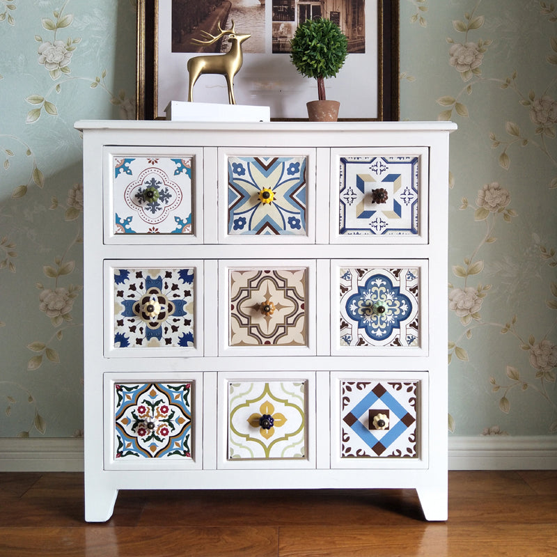 Rustic Wood Chest with 4 Legs Storage Chest with Drawers for Bedroom