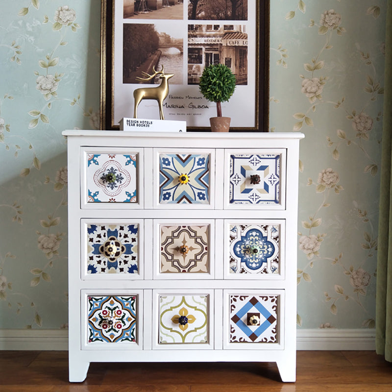 Rustic Wood Chest with 4 Legs Storage Chest with Drawers for Bedroom