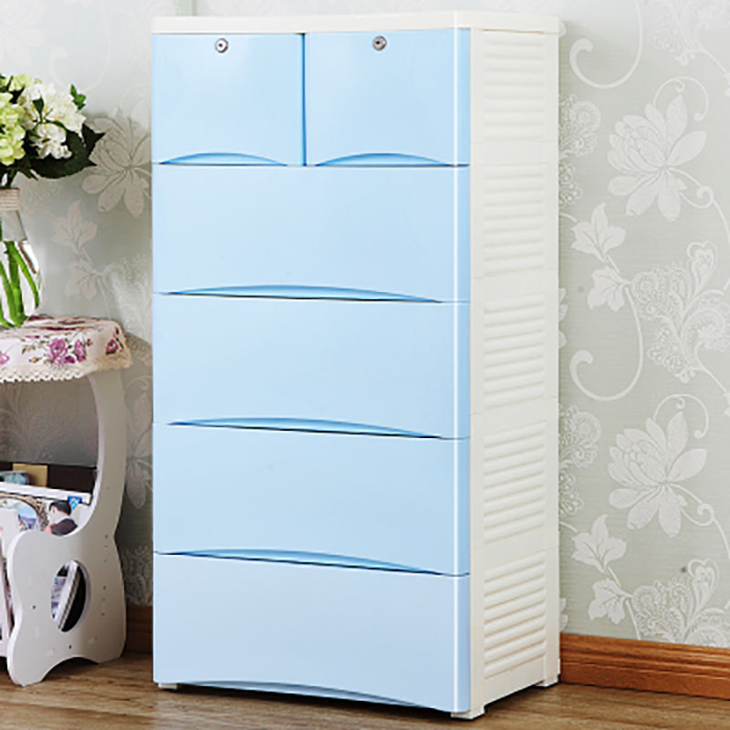 Contemporary Lingerie Chest Plastic Storage Chest with Drawers for Bedroom