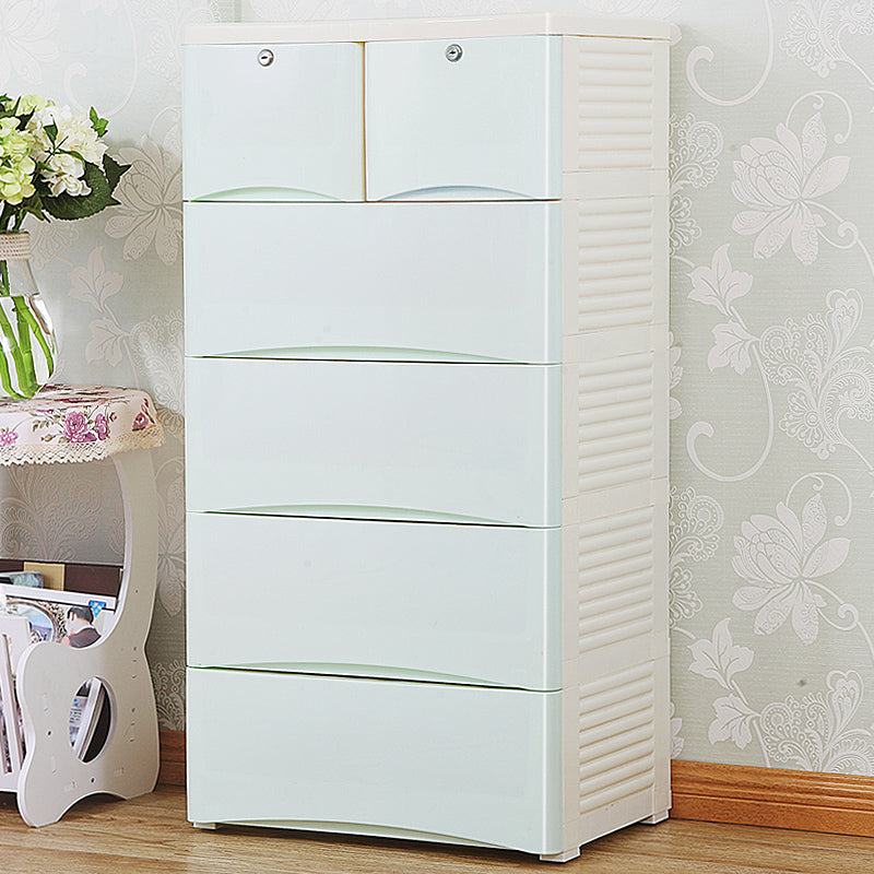 Contemporary Lingerie Chest Plastic Storage Chest with Drawers for Bedroom