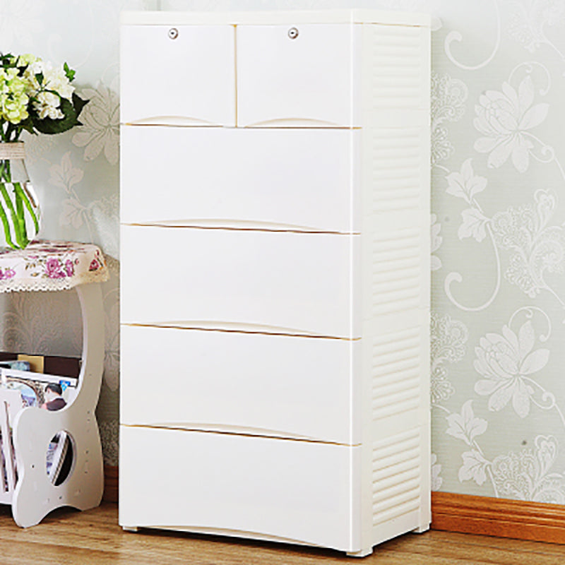 Contemporary Lingerie Chest Plastic Storage Chest with Drawers for Bedroom