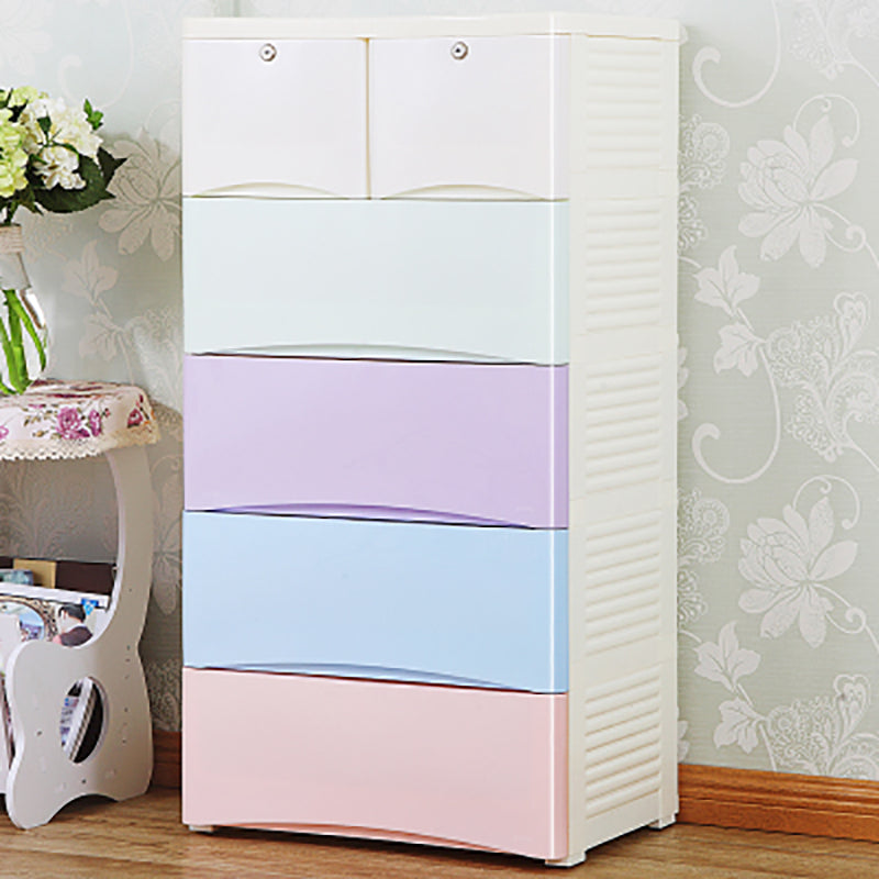 Contemporary Lingerie Chest Plastic Storage Chest with Drawers for Bedroom