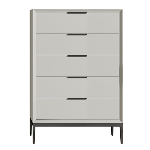 Leather Chest with Metal Legs Vertical Storage Chest with Drawers for Bedroom