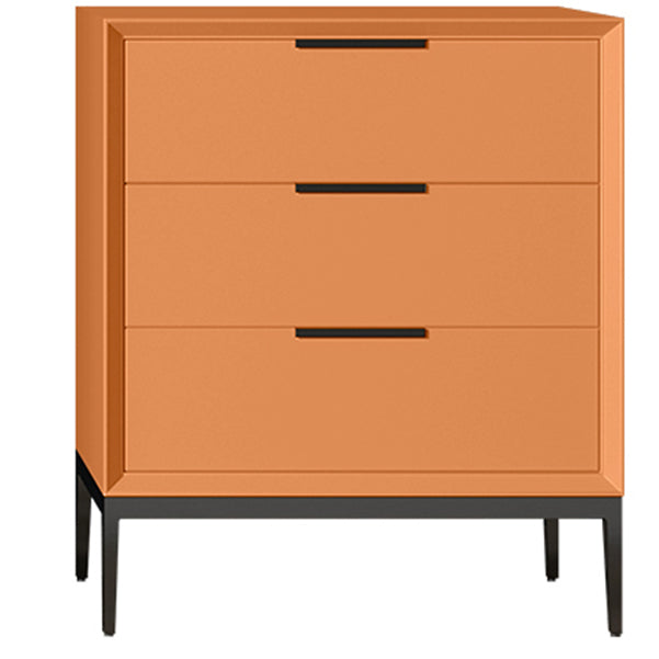 Leather Chest with Metal Legs Vertical Storage Chest with Drawers for Bedroom