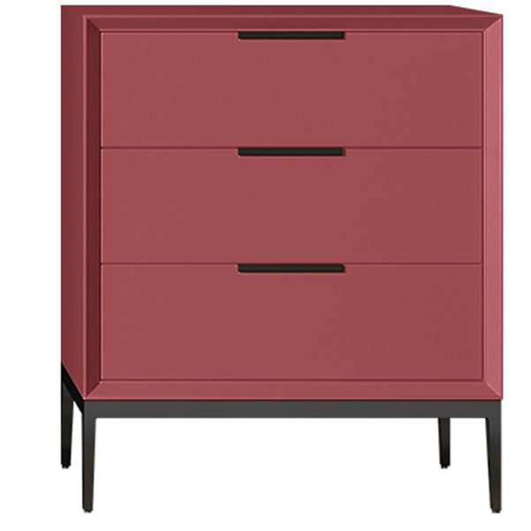 Leather Chest with Metal Legs Vertical Storage Chest with Drawers for Bedroom