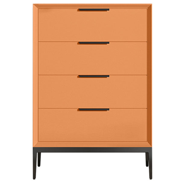 Leather Chest with Metal Legs Vertical Storage Chest with Drawers for Bedroom