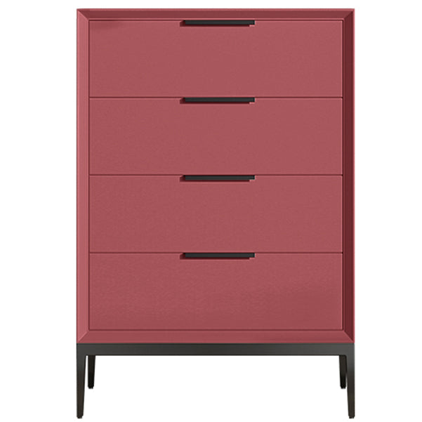 Leather Chest with Metal Legs Vertical Storage Chest with Drawers for Bedroom