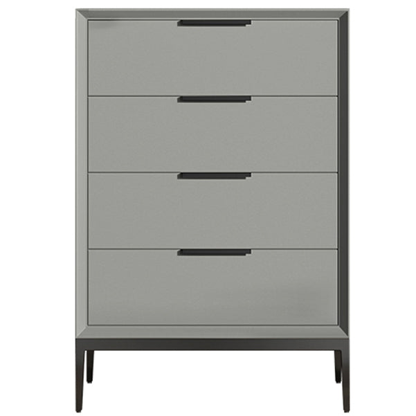 Leather Chest with Metal Legs Vertical Storage Chest with Drawers for Bedroom