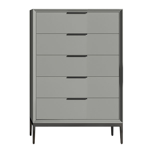 Leather Chest with Metal Legs Vertical Storage Chest with Drawers for Bedroom