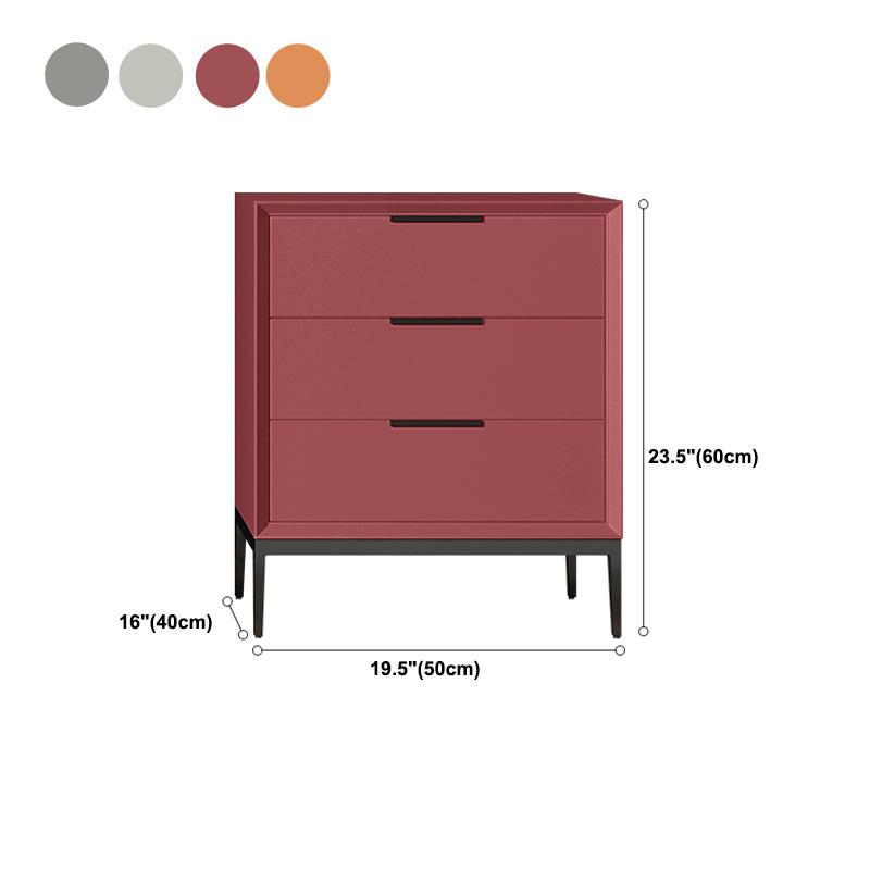 Leather Chest with Metal Legs Vertical Storage Chest with Drawers for Bedroom