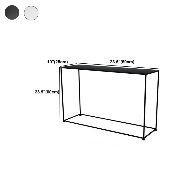 Iron Accent Table with Frame Base and Rectangle Top Modern Style