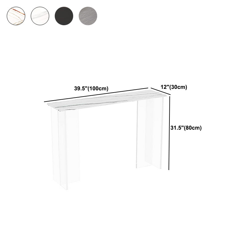 Modern Rectabgle Accent Table with Clear Acrylic Base for Hall