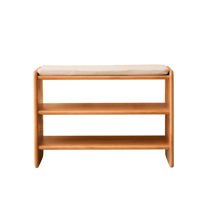 Modern Solid Color Bench with Storage Brown Rectangle Bench with Legs