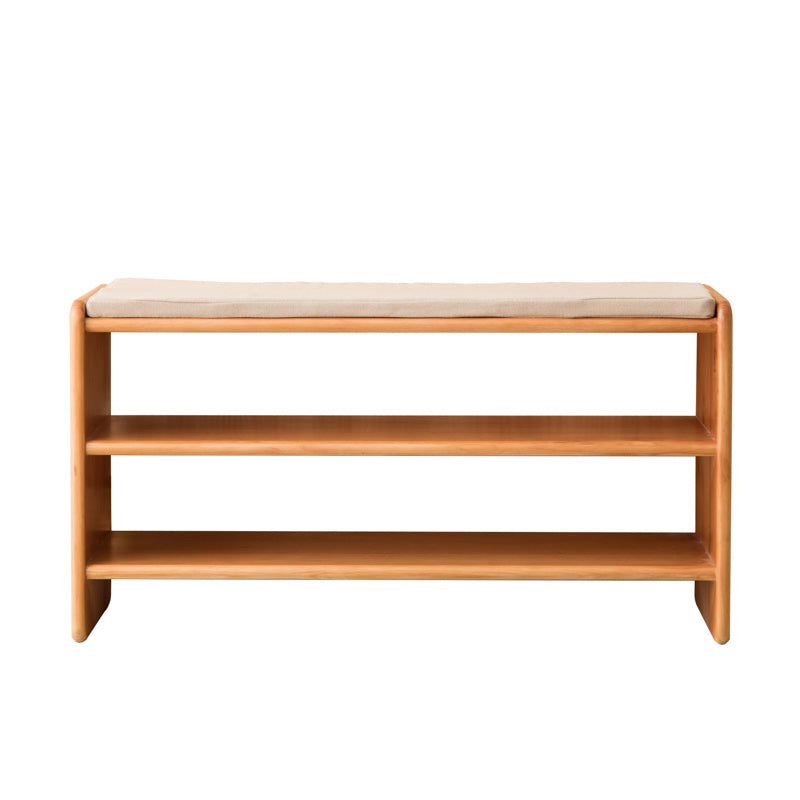 Modern Solid Color Bench with Storage Brown Rectangle Bench with Legs