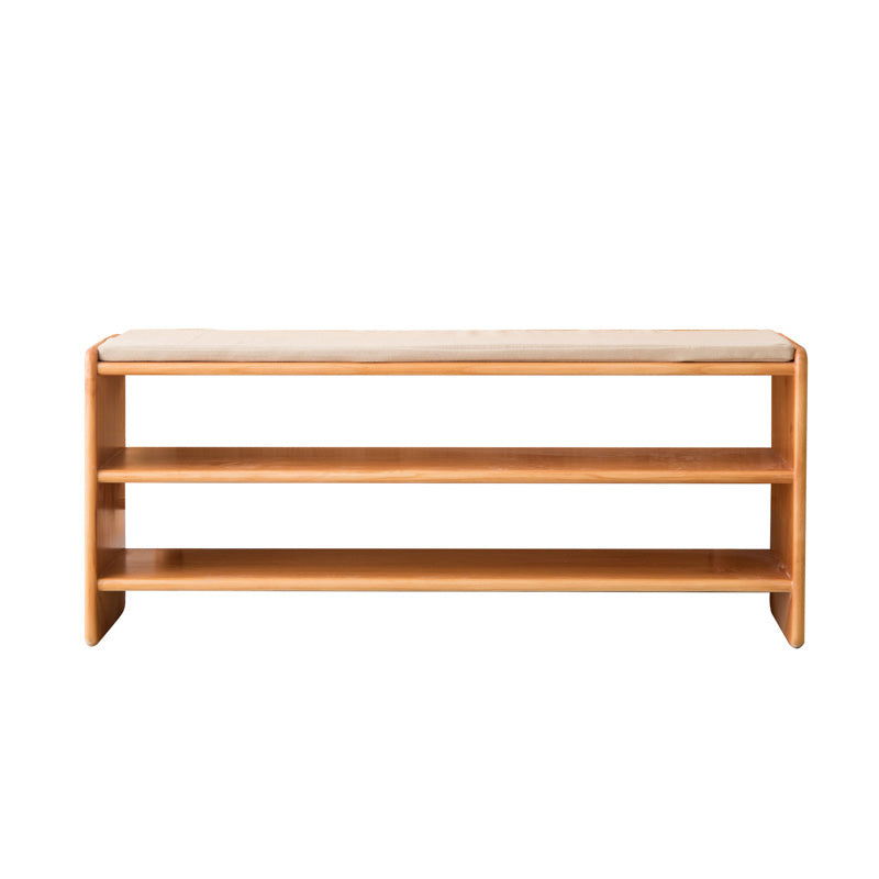 Modern Solid Color Bench with Storage Brown Rectangle Bench with Legs