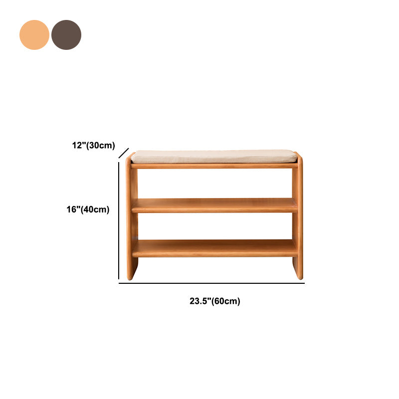 Modern Solid Color Bench with Storage Brown Rectangle Bench with Legs