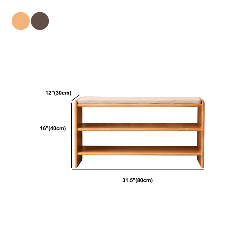 Modern Solid Color Bench with Storage Brown Rectangle Bench with Legs