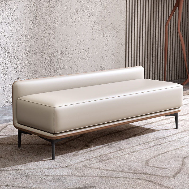 Modern Upholstered Bench, 20"H Bedroom Bench with Metal Legs