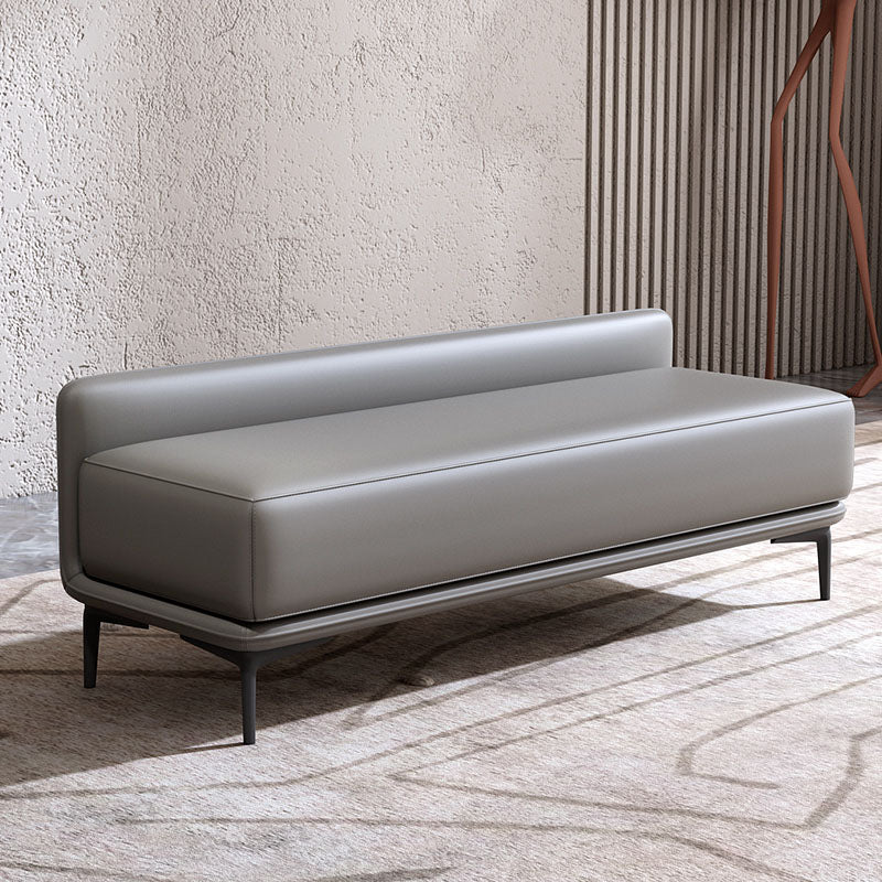 Modern Upholstered Bench, 20"H Bedroom Bench with Metal Legs