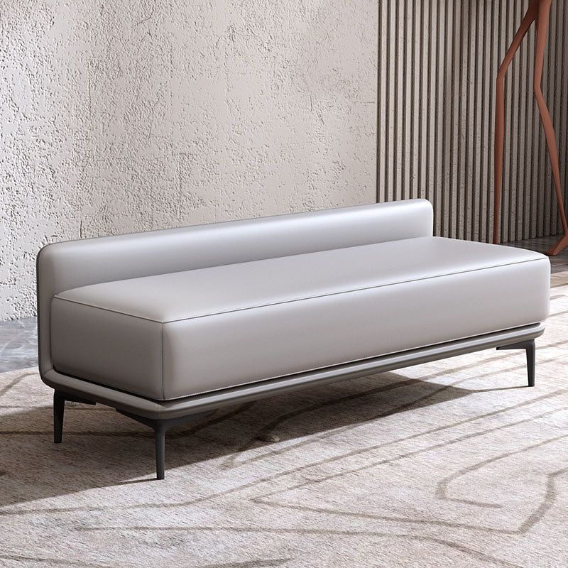 Modern Upholstered Bench, 20"H Bedroom Bench with Metal Legs